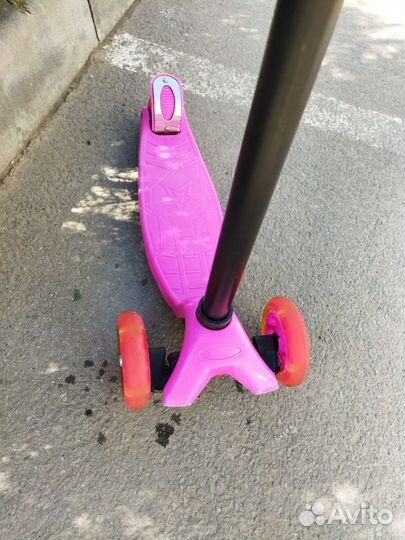 Самокат трехколесный, LED колёса