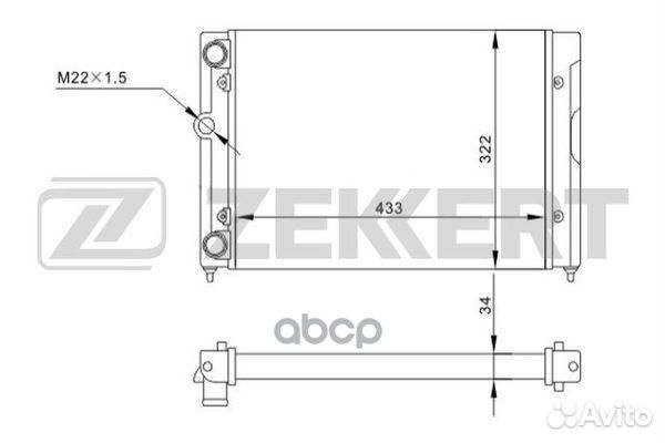 Радиатор охл. дв. VW Golf III 91- Vento 91- mk