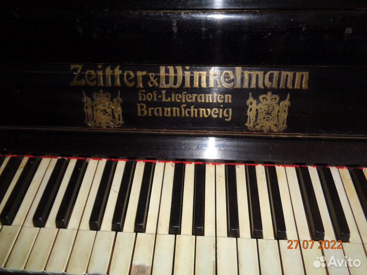 Старинное немецкое пианино Zeitter Winkelmann