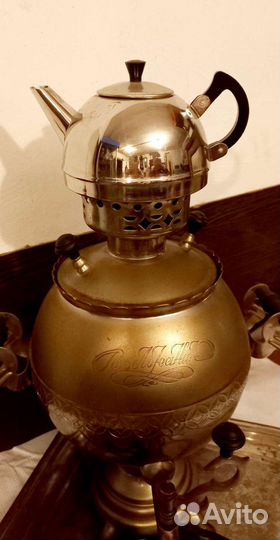 Самовар электрический с подносом и чайничком