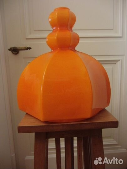 Коллекционный большой винтажный оранжевый плафон