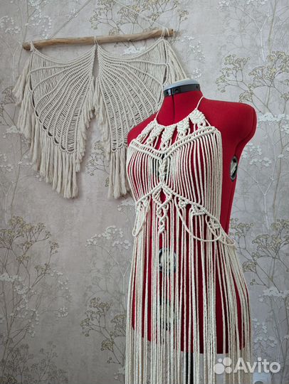 Платье туника макраме