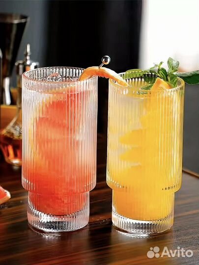 Набор стеклянных стаканов 2 шт по 330 мл