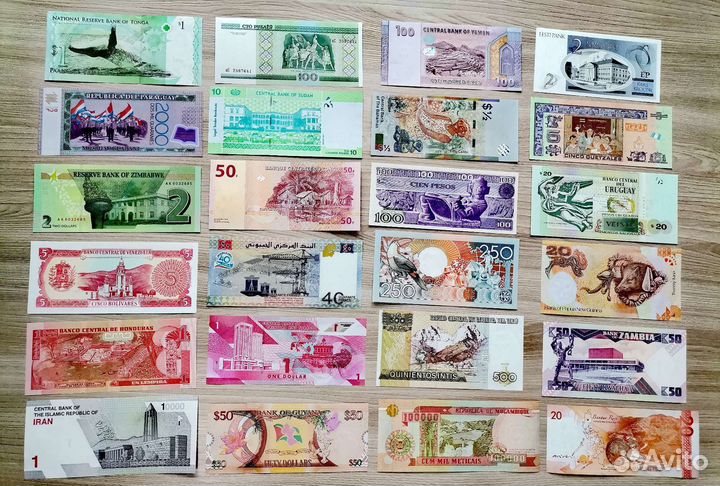 100 стран набор банкнот UNC 100 штук+5