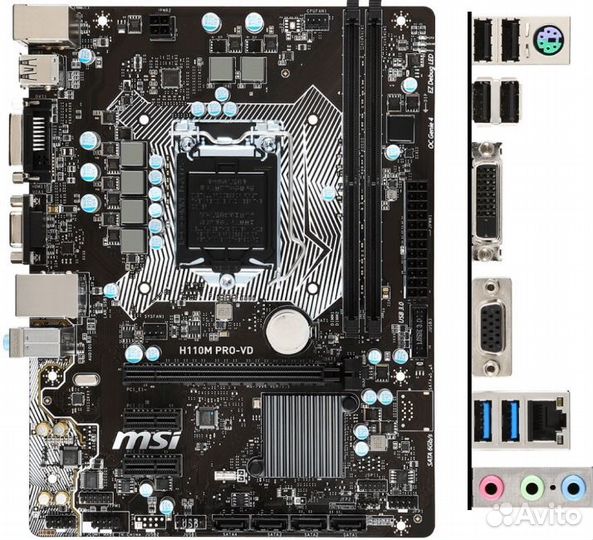 Msi h110m pro vd 1151 сокет В хорошем состоянии