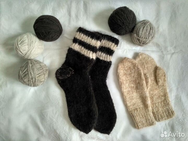 Носки,пряжа из собачьей шерсти