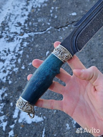 Нож охотничий из дамасской стали новый