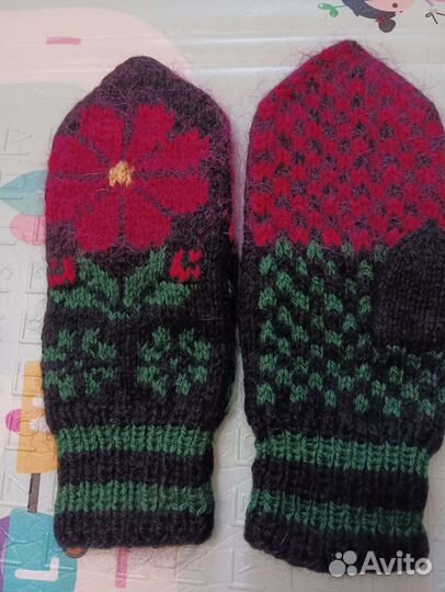 Варежки вязаные