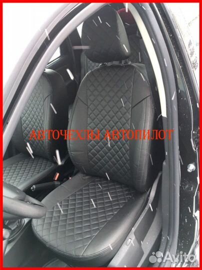 Чехлы Автопилот Renault Logan 2 из экокожи чёрные