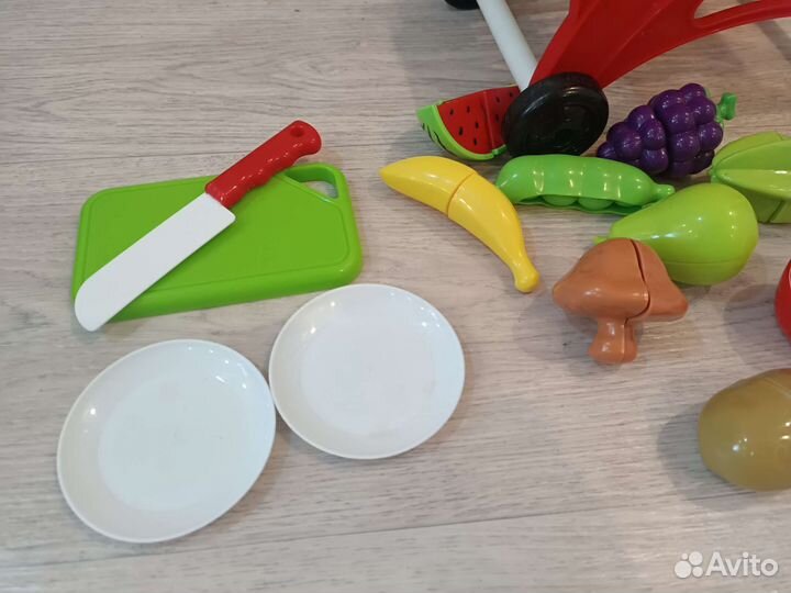 Тележка с фруктами и овощами набор