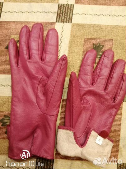 Перчатки женские кожаные новые