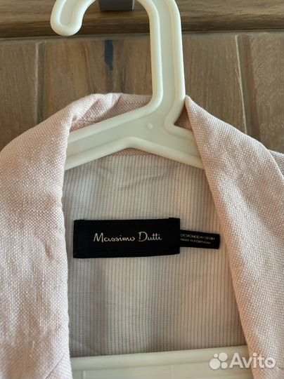 Нежно розовый льняной пиджак, размер S