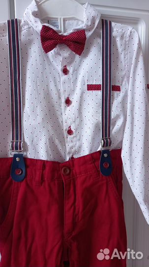Комплект рубашка, брюки и бабочка 104 см рост