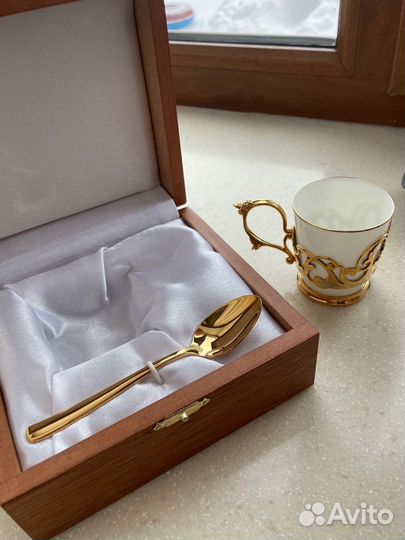 Кофейная чашка фарфор позолота Златоуст