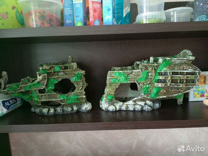 Грот для аквариума корабль