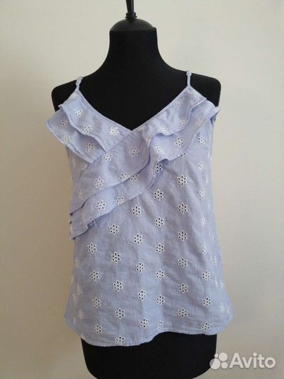 Топ женский с воланом хлопок 48 H&M hm
