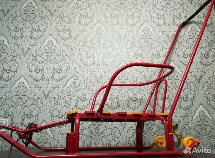 Новые Санки Ника Тимка 5 Комфорт с колесом Красные