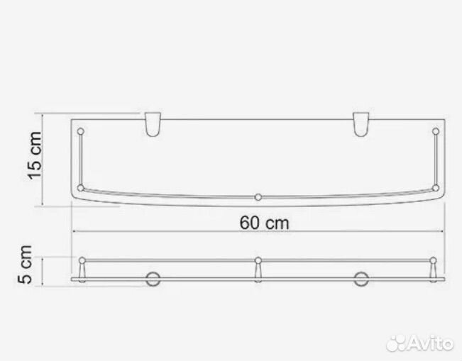 Полочка для ванной с бортиком