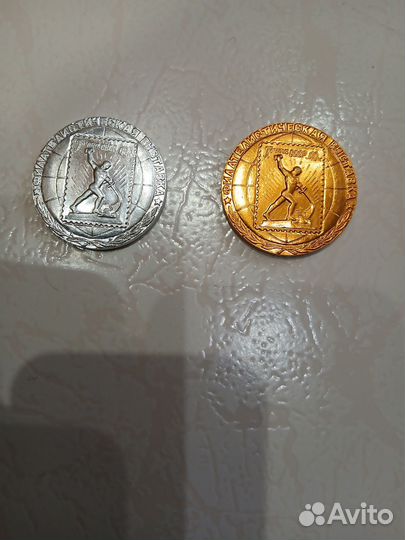 Настольная филателистическая медаль.Почта СССР