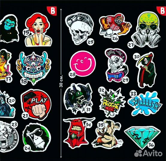 Наклейка, виниловый стикер серия ABC и др 100 шт