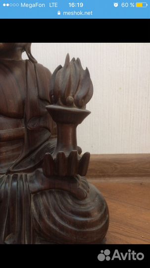 Статуэтка Будда Красное Дерево 19Век