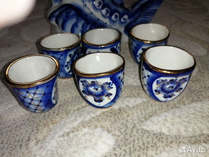 Штоф с рюмками гжель