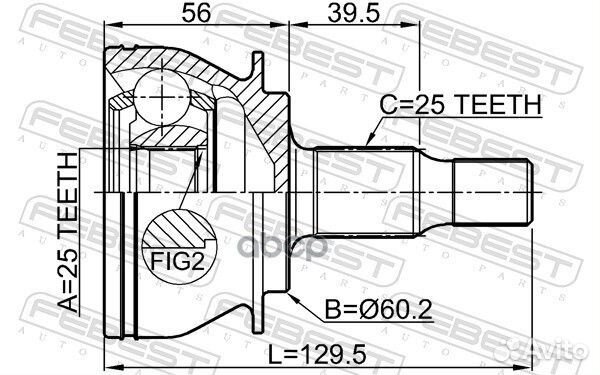 ШРУС наружный 25X60.2X25 mercedes benz A-class