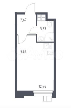Апартаменты-студия, 25,1 м², 10/16 эт.