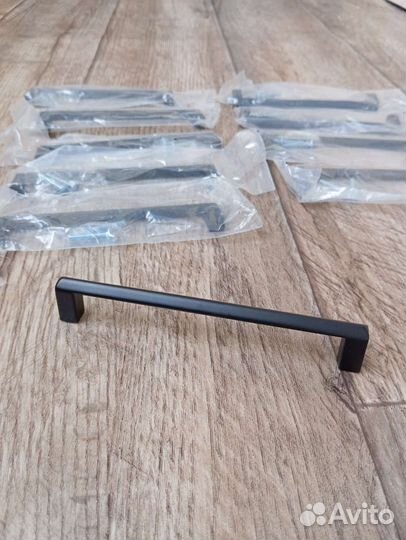 Ручка скоба мебельная чёрная матовая 128мм