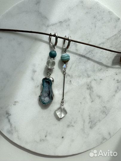 Серьги друза агата