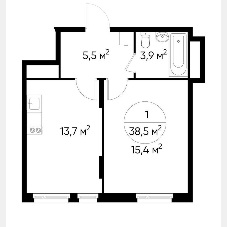 1-к. квартира, 38,5 м², 10/17 эт.