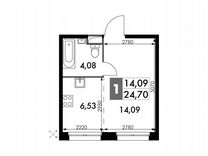 Апартаменты-студия, 24,7 м², 2/15 эт.