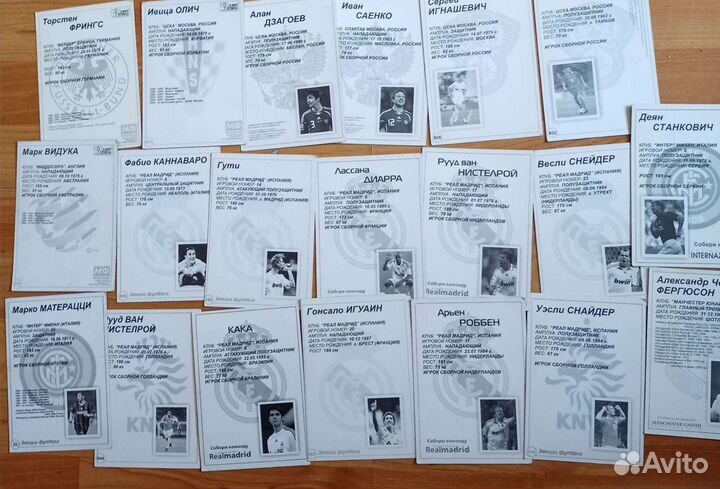 Карточки футболистов