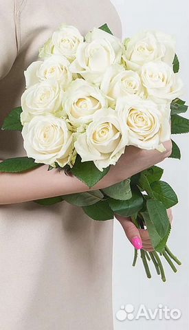 Букет из Белых Роз 60 см