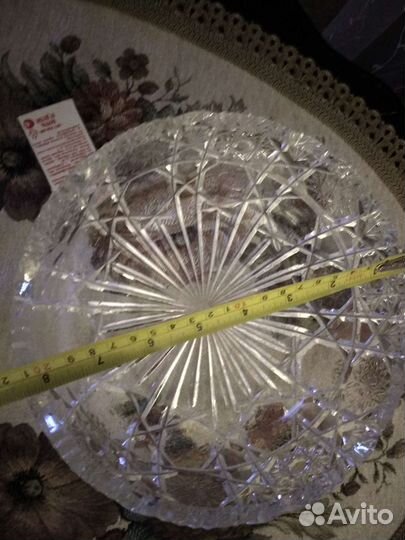 Хрустальная ваза для фруктов D22см Югославия