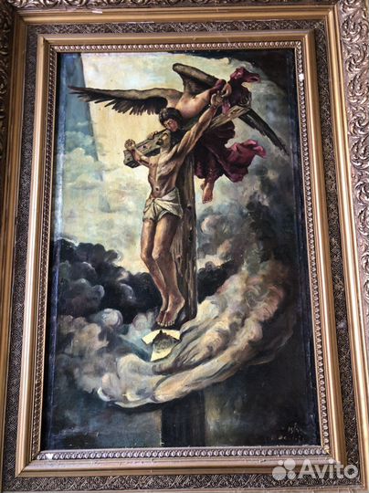 Картина распятие маслом на холсте