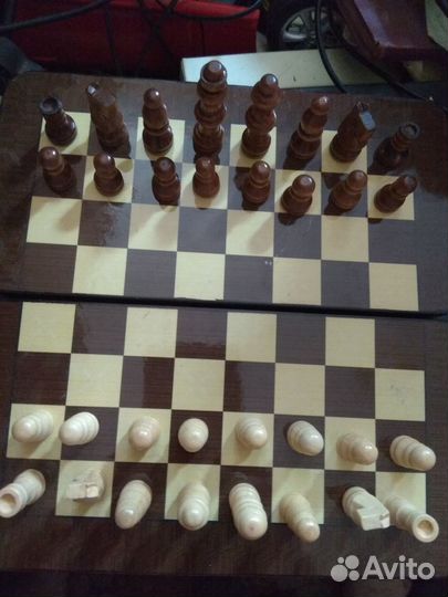 Деревянные шахматы + нарды