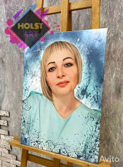 Портрет по фото на холсте