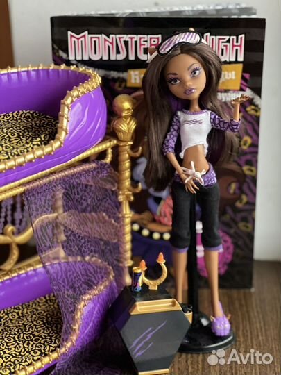 Кукла Монстер Хай клодин вульф с кроватью пижамные