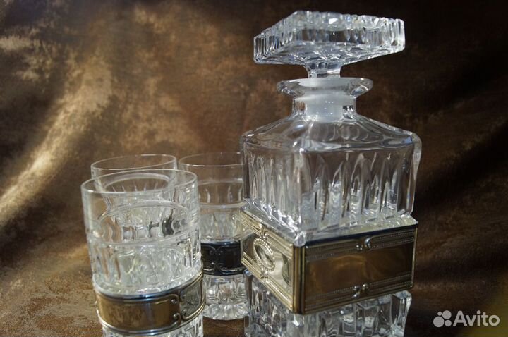 Графин с бокалами Хрусталь с Серебром