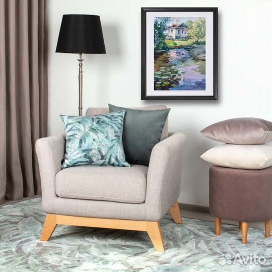 Картина акварель пейзаж Переяславль-Залесский