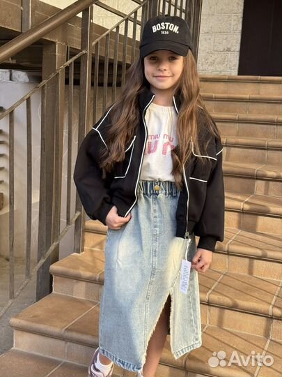 Юбка для девочки джинсовая хит