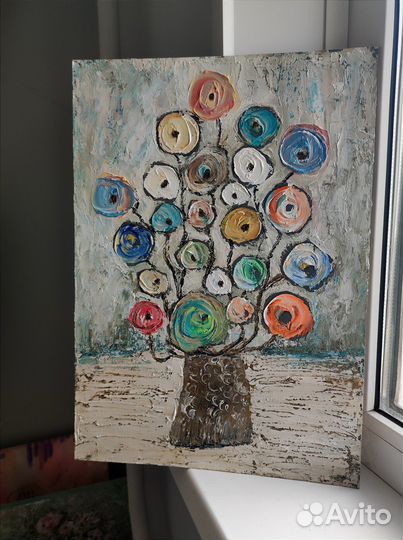 Текстурная картина 50х40 на холсте маслом