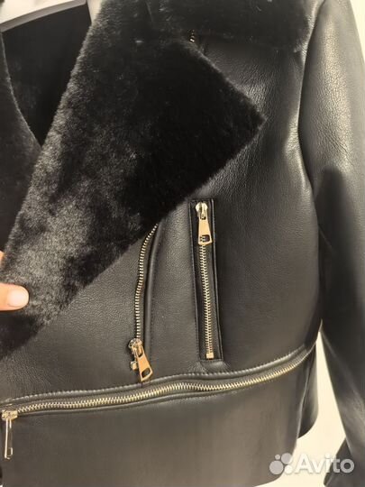 Дубленка-авиатор женская 52