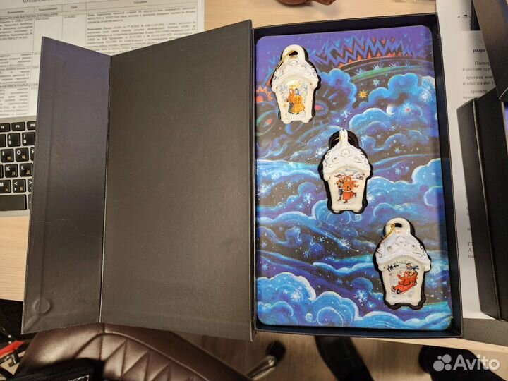 Керамические новогодние статуэтки, елочные игрушки