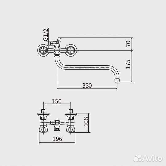 Смеситель универсальный plstart pl2210 Хром