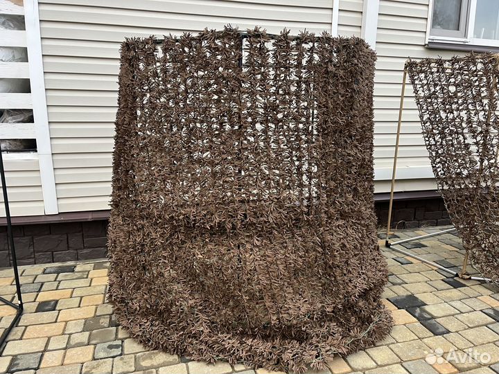Маскировочная сеть 2/3м солома премиум коричневая