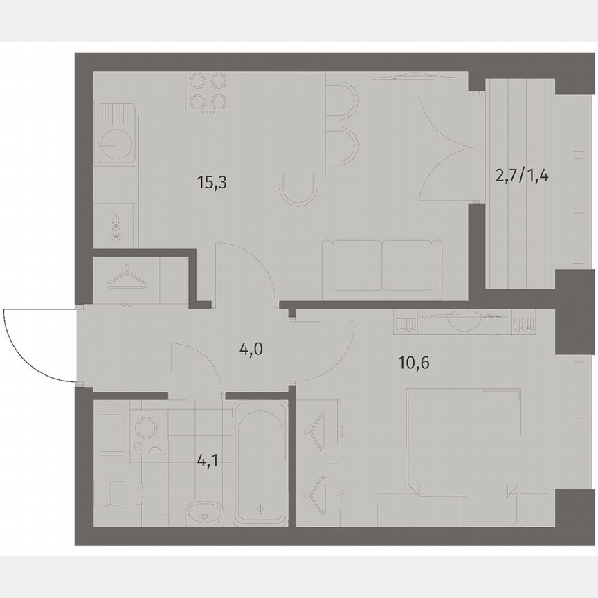 1-к. квартира, 35,4 м², 7/11 эт.
