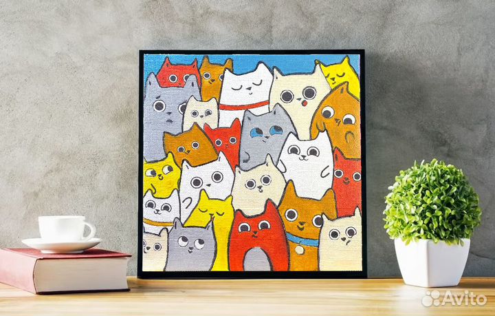 Картина детская на холсте (акрил, 15х15 см)