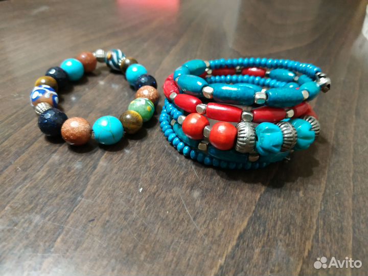 Браслеты из Занзибара и серьги с бирюзой